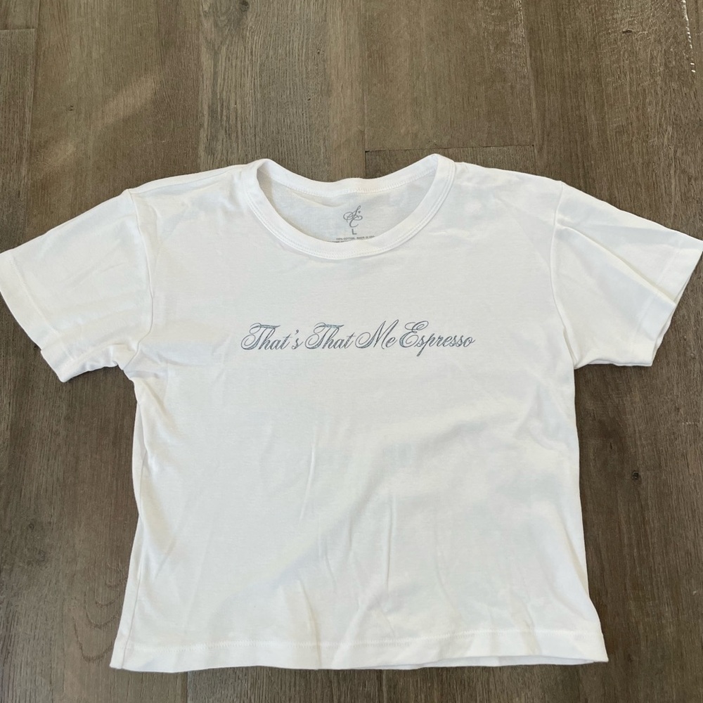 White Graphic Crop Top